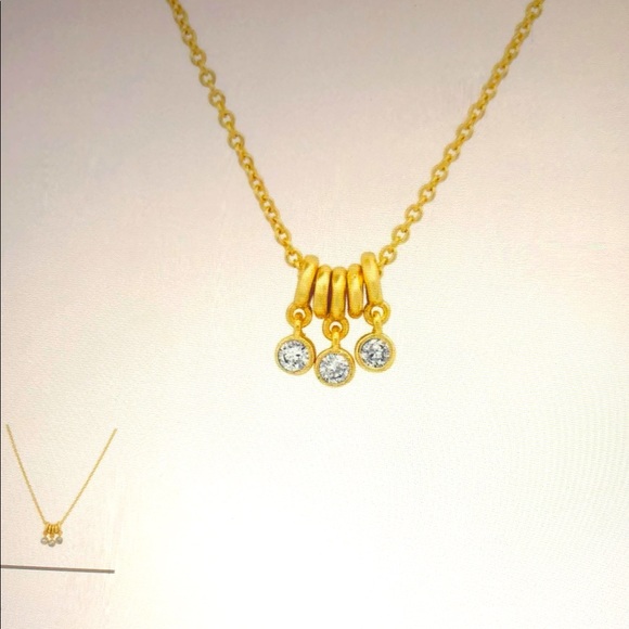 Tai Gold Plated Brass Necklace with CZ - Picture 1 of 7